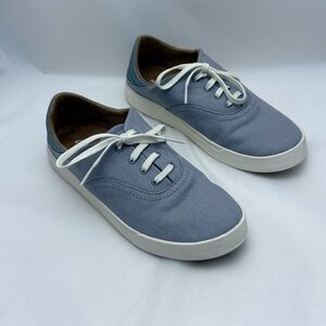 💙 Blue Canvas Lace-Up Sneakers Comfort Walking Casual Shoes Women Sz 8.5 Olukai